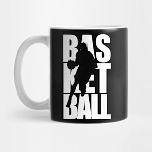 basketball player text masking white Mug